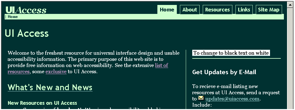 screen capture of www.uiaccess.com (described in main body text preceeding the image)